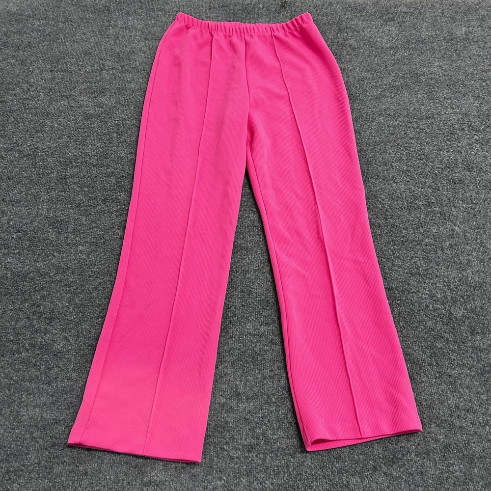 Beverley of California Pants Womens Size 14 Pink Ribbed Straight Leg USA Vintage